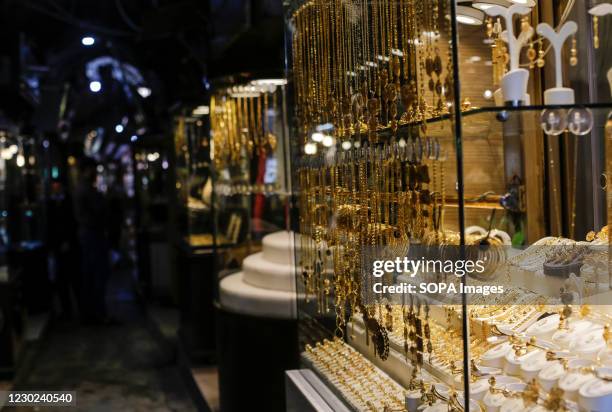 Jewelry stores in the gold market in Gaza City.