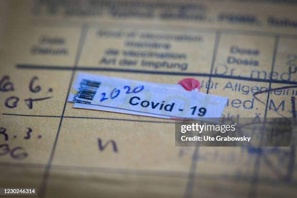 Bonn, Germany In this photo illustration vaccination against Covid 19 in the vaccination certificate on December 21, 2020 in Bonn, Germany.