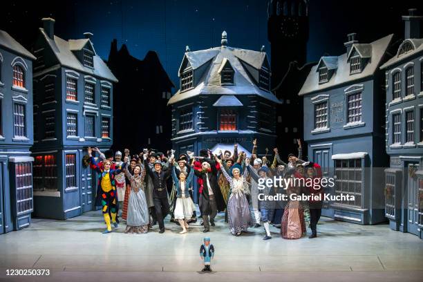 Artists perform during the rehearsal of The Nutcracker by the Czech National Ballet amid the coronavirus pandemic on December 21, 2020 in Prague,...