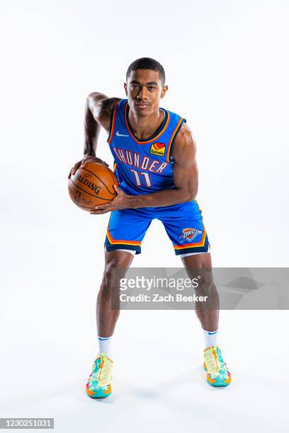 Theo Maledon of the Oklahoma City Thunder poses for a portrait during Team Content Day on December 17th at Chesapeake Energy Arena in Oklahoma City,...