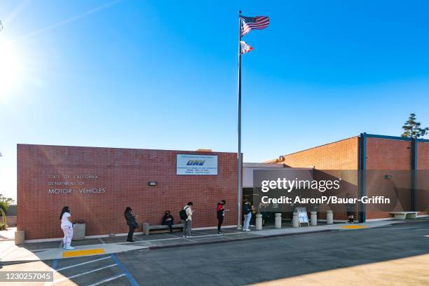 General views of the California Department of Motor Vehicles Santa Monica field office on December 21, 2020 in Santa Monica, California.