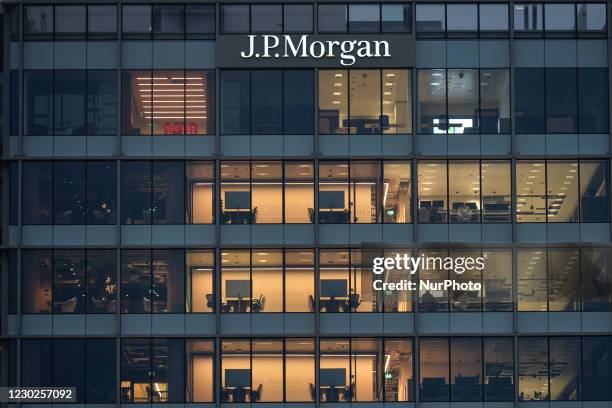 Offices of JPMorgan Chase & Co, an American multinational investment bank and financial services holding company, seen in Dublin. With the...