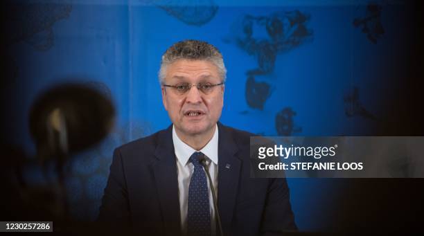 Lothar Wieler, the head of Germany's disease control agency Robert-Koch-Institute , addresses a news conference to comment on the current situation...
