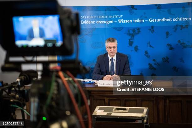 Lothar Wieler, the head of Germany's disease control agency Robert-Koch-Institute , addresses a news conference to comment on the current situation...