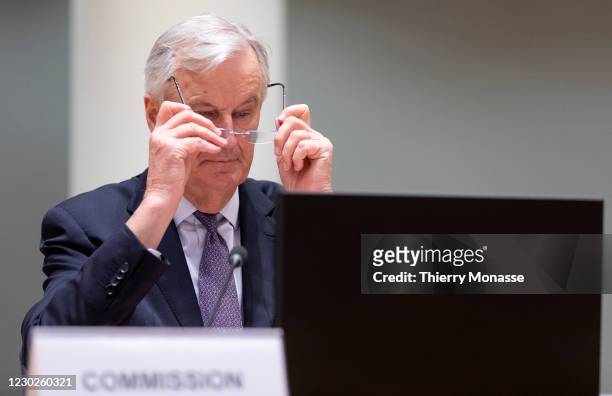 European Commissions UK Task Force Chief Negotiator, Michel Barnier attends a Committee of Permanent Representatives meeting on the current state of...
