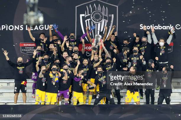 Tigres UANL celebrates the championship win over Los Angeles FC during the CONCACAF Champions League final game at Exploria Stadium on December 23,...