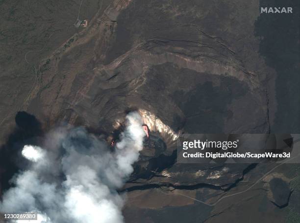 Maxars WorldView-2 satellite collected new imagery of the Kilauea volcano on Hawaiis Big Island which began erupting again. Please use: Satellite...