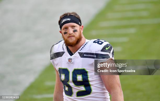 Seahawks tight end Will Dissly walks off the field after the Seattle Seahawks vs. Washington Football Team NFL game December 20, 2000 at FedEx Field...