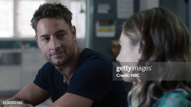 Long Road Home Episode 505 -- Pictured in this screen grab: Justin Hartley as Kevin, Caitlin Thompson as Madison --