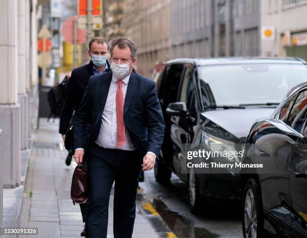 Chief Negotiator of Task Force Europe, David Frost, Baron Frost, CMG arrives at the United Kingdom Mission to the EU on December 24 in Brussels,...