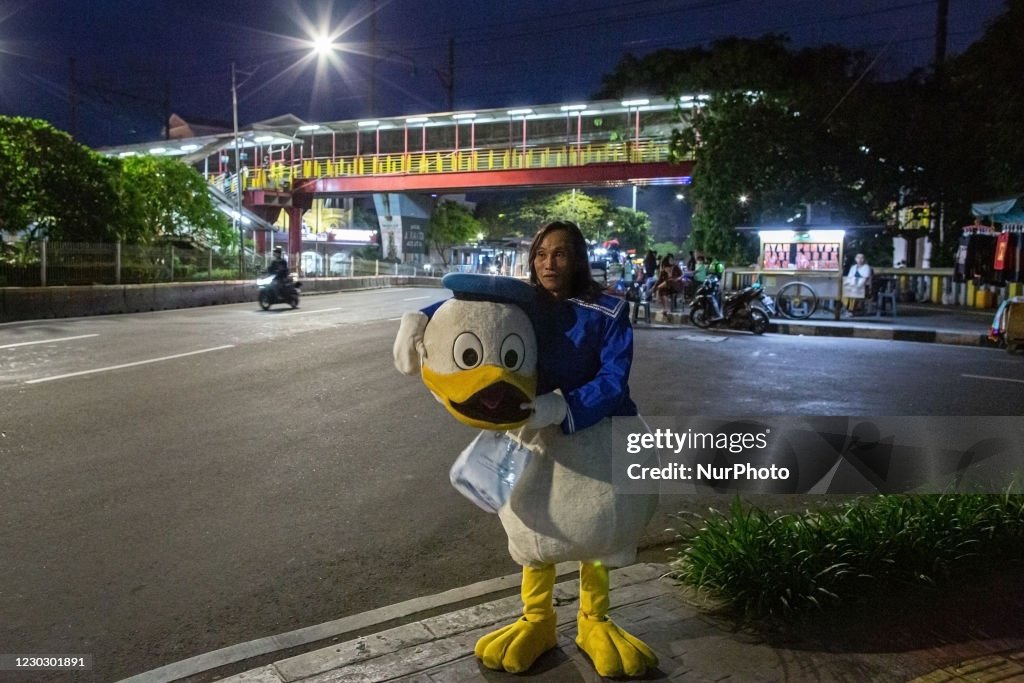 Donald Duck On The Streets Of Jakarta