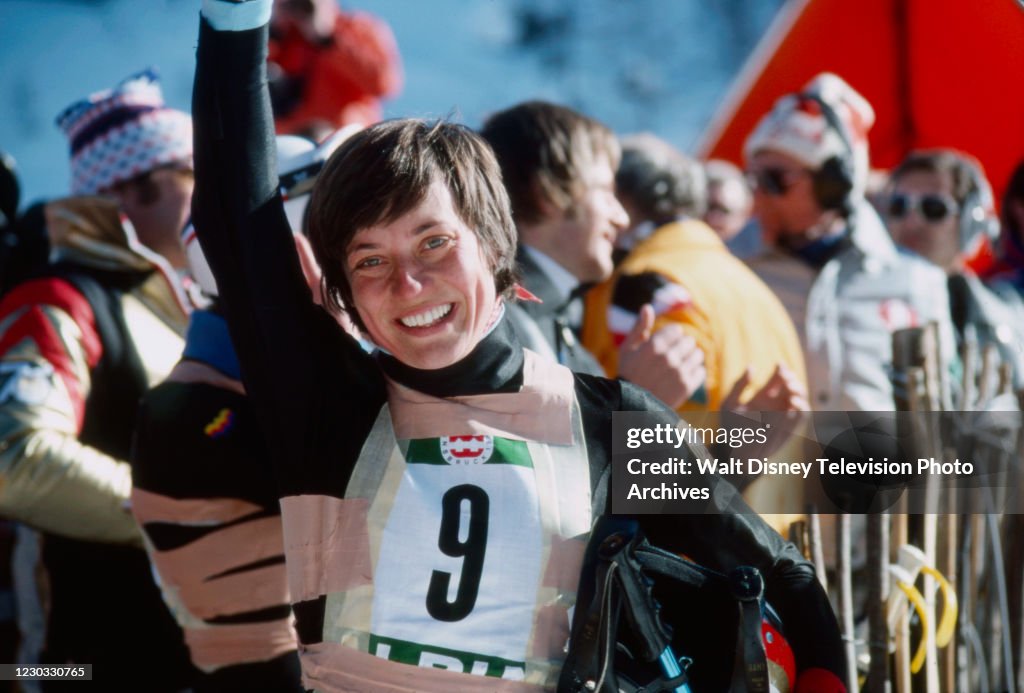 Rosi Mittermaier Competing In The 1976 Winter Olympics
