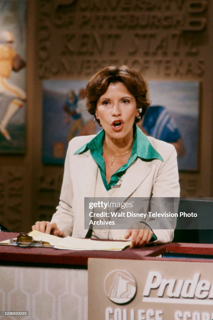 Andrea Kirby hosting the ABC Sports tv series 'Prudential College