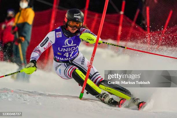 Doriane Escane of France during the Audi FIS Alpine Ski World Cup Slalom on December 29, 2020 in Semmering, Austria.