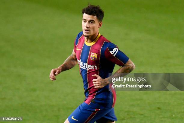 Philippe Coutinho of FC Barcelonaduring the La Liga match between FC Barcelona and SD Eibar played at Camp Nou Stadium on December 29, 2020 in...