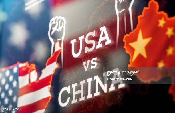 usa gegen china-handelskrieg und sanktionen - usa russia stock-fotos und bilder