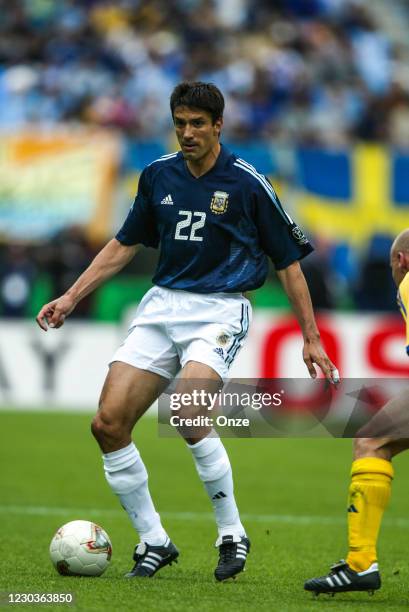 Jose Chamot of Argentina during the FIFA World Cup match between Sweden and Argentina, at Miyagi Stadium, Miyagi, Japan, on 12th June 2002