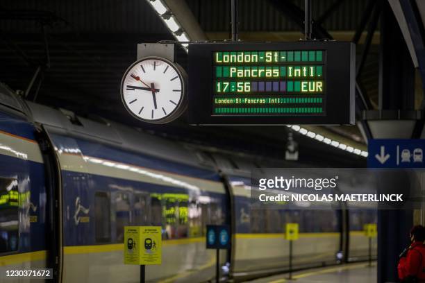 The departure of the last Eurostar train ride from Brussels to London, before the Brexit withdrawel agreement enters into force on December 31 from...