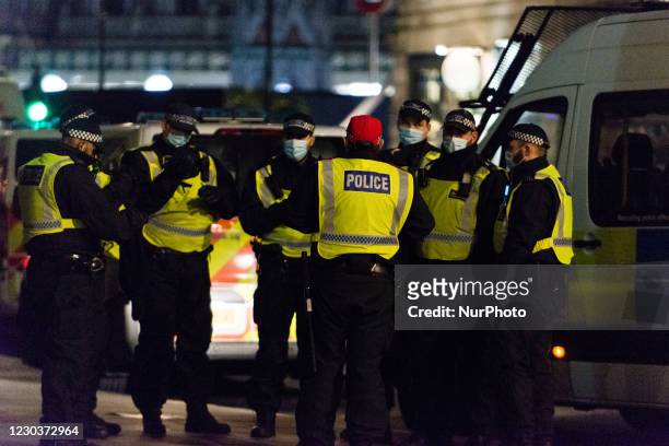 Huge police presents during the New Year Eve in London, Britain, 31 December 2020. The government is discouraging people from celebrating New Years...