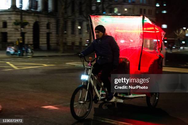 Rickshaw on the empty streets in London, Britain, 31 December 2020. The government is discouraging people from celebrating New Years Eve and urging...