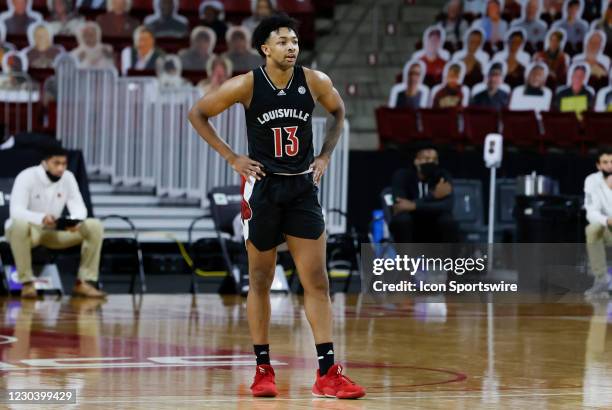 Louisville Cardinals guard David Johnson during a game between the Boston College Eagles and the Louisville Cardinals on January 2 at Conte Forum in...