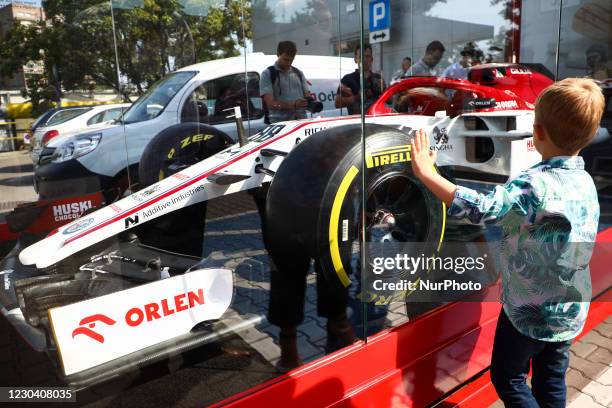 Formula 1 car with Alfa Romeo Racing ORLEN paint and Robert Kubica number 88. Is presented at Orlen petrol station in Krakow, Poland on September 13,...