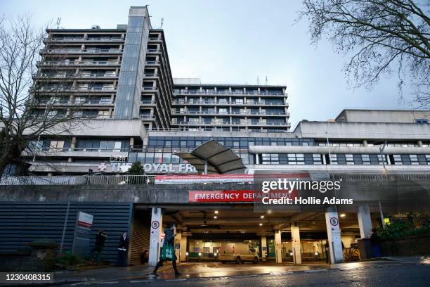 General view of the emergency department at the Royal Free Hospital in the Borough of Camden on January 3, 2021 in London, England. The Uk has...