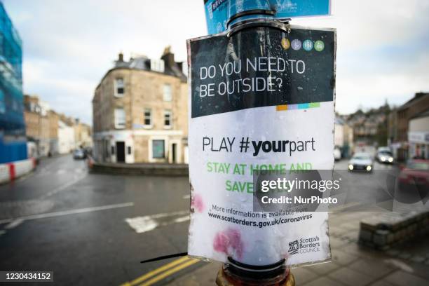 Members of the public in Jedburgh High Street as schools and non-essential shops are closed as part of country wide measures to stem the spread of...