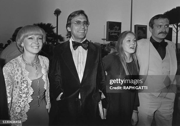 Film director Andrei Mikhalkov-Konchalovsky accompanied by actors , Liudmila Gourtchenko, Natalia Andreitchenko, and Nikita Mikhalkov, arrive for the...