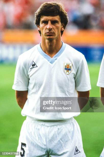 Miguel Bossio of Uruguay during the FIFA World Cup match between Denmark and Uruguay, at Estadio Neza 86, Nezahualcoyotl, Mexico, on 8 June 1986