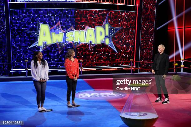 Aw Snap Out of It" Episode 406 -- Pictured: Janae Ingram, Josephine Valdez, Ellen DeGeneres --