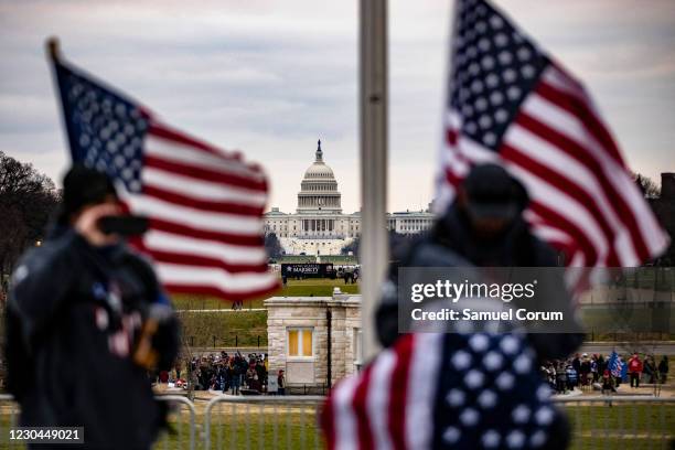 The U.S. Capitol is seen across the National Mall as supporters of President Donald Trump begin to gather for a rally on January 6, 2021 in...