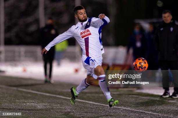 Roberto Olabe of SD Eibar controls the ball during the Copa del Rey match between Las Rozas CF and SD Eibar at Estadio Navalcarbon on January 7, 2021...