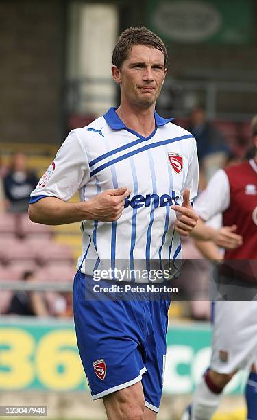 Gary McDonald of Morecambe in action during the npower League two match between Northampton Town and Morecambe at Sixfields Stadium on August 27,...