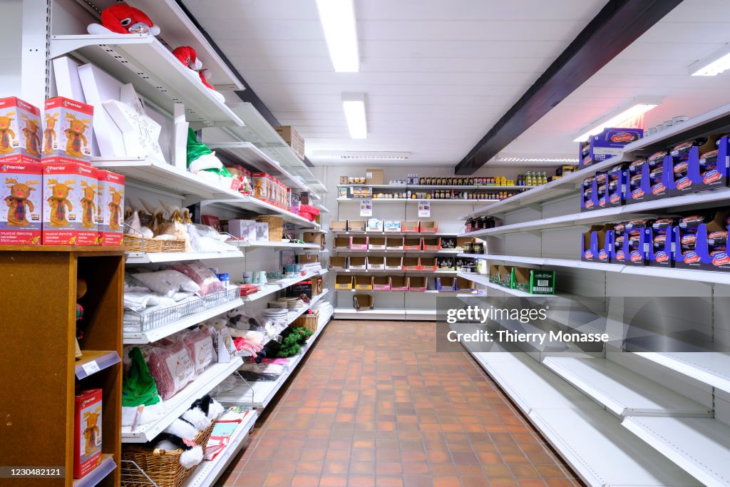 Empty Shelves In The UK Shop Near Brussels