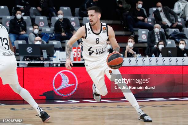 Paul Lacombe, #6 of LDLC Asvel Villeurbanne in action during the 2020/2021 Turkish Airlines EuroLeague Regular Season Round 18 match between LDLC...