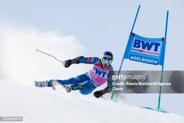 Ted Ligety of USA in action during the Audi FIS Alpine Ski World Cup Men's Giant Slalom on January 9, 2021 in Adelboden Switzerland.