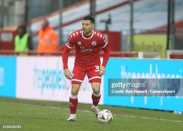 Crawley Town's Mark Wright during the FA Cup Third Round match between Crawley Town and Leeds United at The People's Pension Stadium on January 10,...