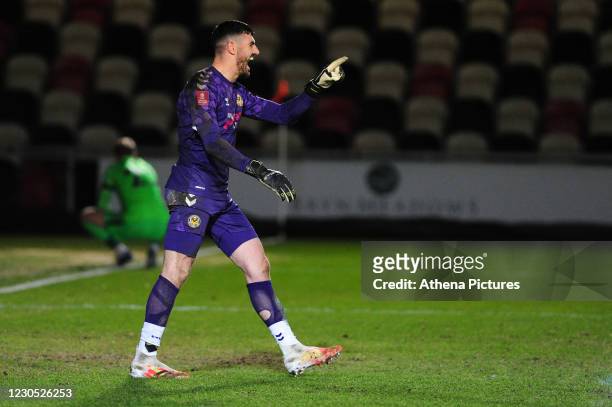 Tom King of Newport County in action during the FA Cup Third Round match between Newport County and Brighton And Hove Albion at Rodney Parade on...