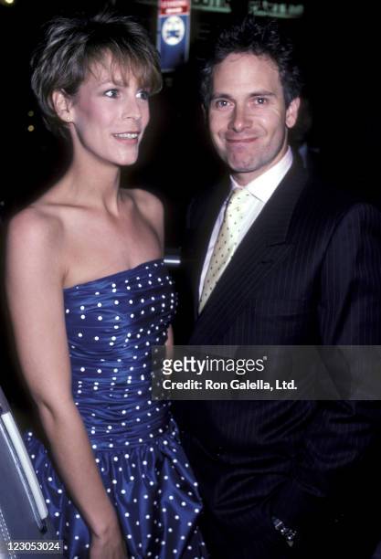 Actress Jamie Lee Curtis and actor/writer Christopher Guest attend the "Perfect" New York City Premiere on May 29, 1985 at the Coronet Theater in New...