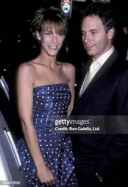 Actress Jamie Lee Curtis and actor/writer Christopher Guest attend the "Perfect" New York City Premiere on May 29, 1985 at the Coronet Theater in New...