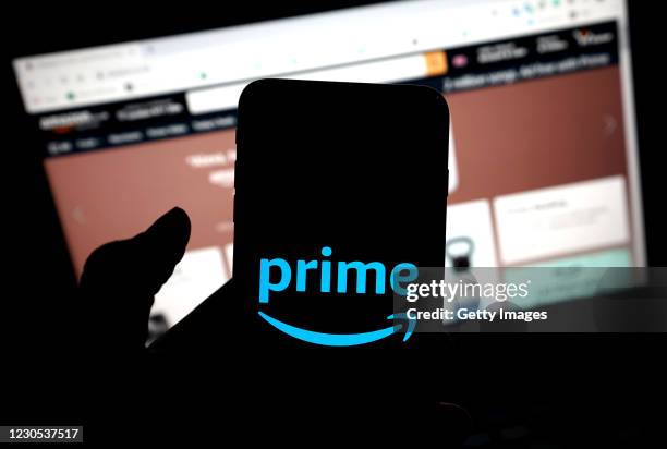 In this photo illustration, the Amazon Prime app is seen on a mobile phone on January 11, 2021 in London, United Kingdom.