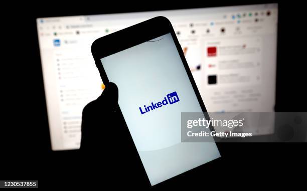 In this photo illustration, the LinkedIn app is seen on a mobile phone on January 11, 2021 in London, United Kingdom.