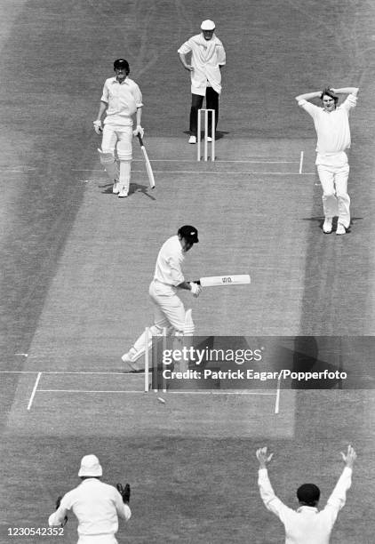 New Zealand batsman Robert Anderson is bowled for 4 runs by Chris Old of England during the 1st Test match between England and New Zealand at The...