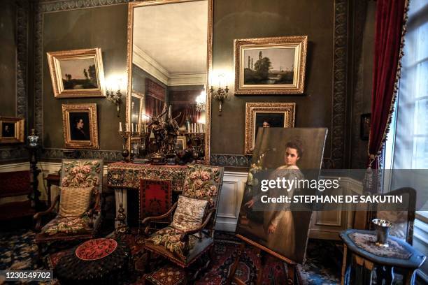 Picture taken on December 22, 2020 shows an interior of the French scientist Louis Pasteur's appartment at the Pasteur museum, located in the...