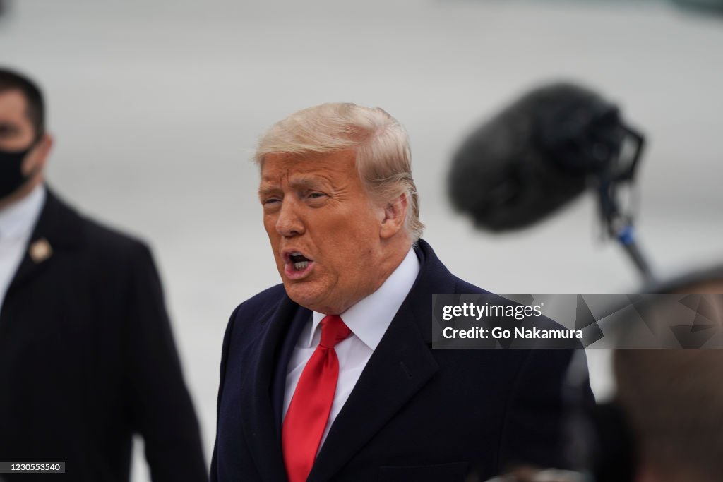 President Trump Arrives In Texas For Border Visit