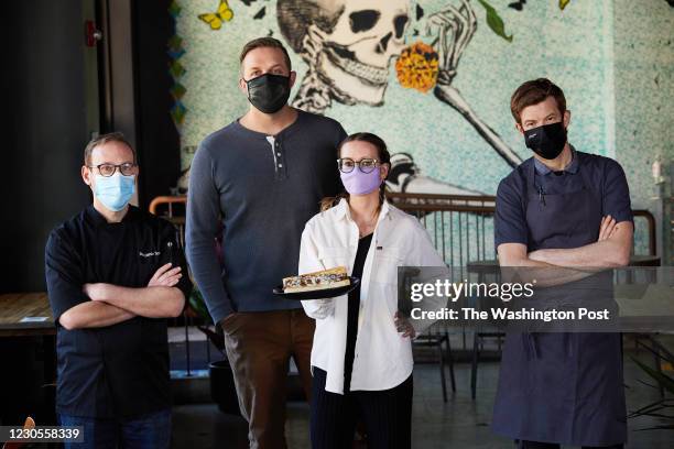 Left to right: Espita Chef de Cuisine Ben Tenner, co-owners Josh Phillips, Kelly Phillips and Chef Robert Aikens, creators of A Real Philly...