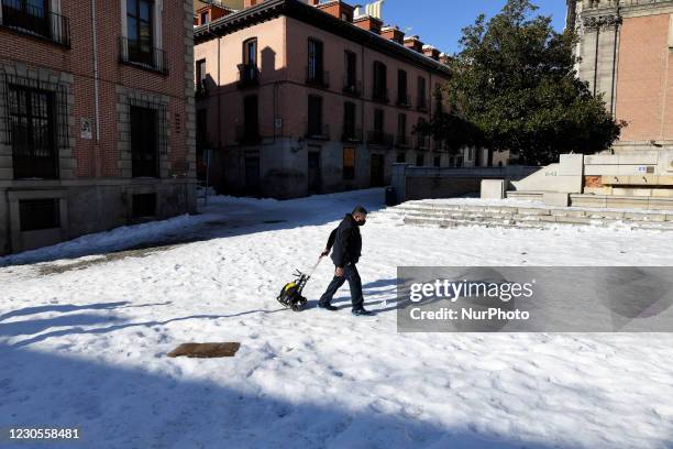 The side streets remain impassable after storm Filomena in Madrid 12nd January, 2021.