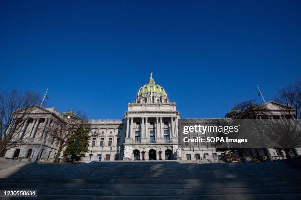 The Pennsylvania State Capitol is seen from State Street. An FBI bulletin warned that armed protests were being planned in all the 50 state capitols...