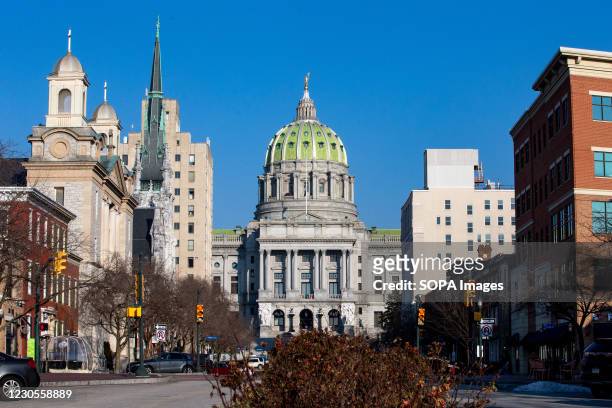 The Pennsylvania State Capitol is seen from State Street. An FBI bulletin warned that armed protests were being planned in all the 50 state capitols...